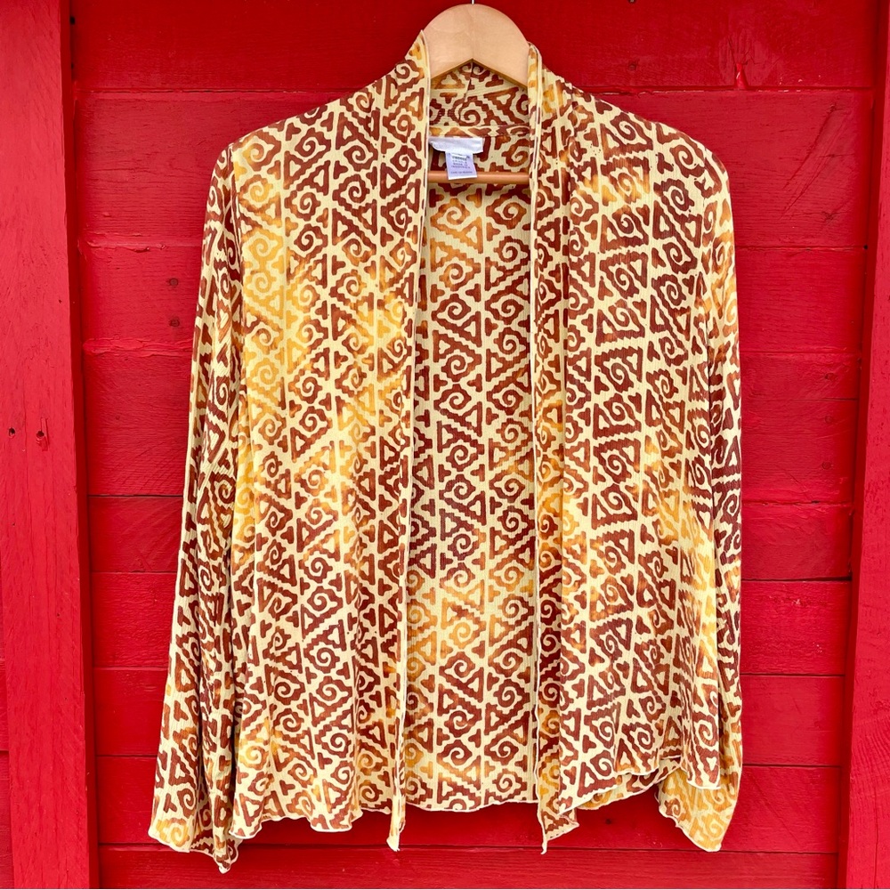 Soft Surroundings African Batik open front top